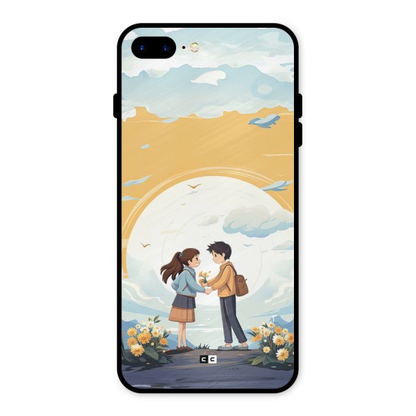 Teenage Anime Couple Metal Back Case for iPhone 8 Plus