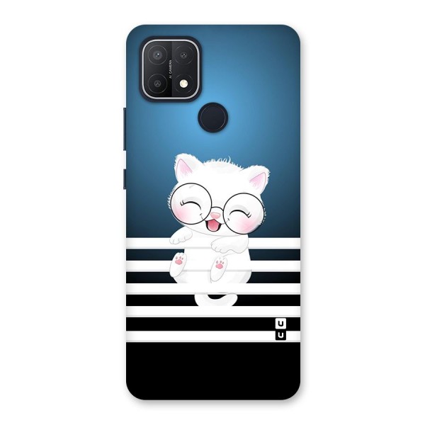 The Cat on Stripes Back Case for Oppo A15