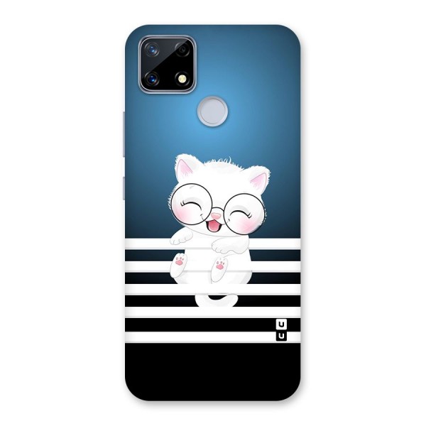 The Cat on Stripes Glass Back Case for Realme Narzo 20