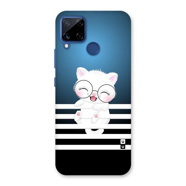 The Cat on Stripes Glass Back Case for Realme Narzo 30A