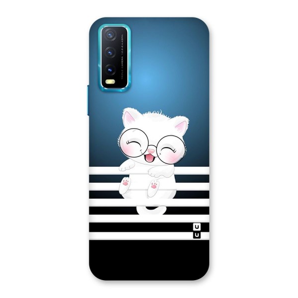 The Cat on Stripes Back Case for Vivo Y20A