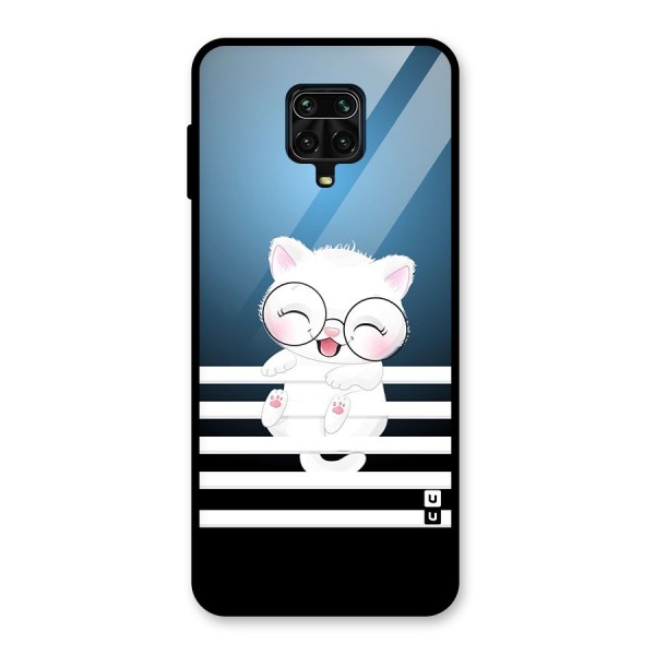 The Cat on Stripes Glass Back Case for Redmi Note 10 Lite