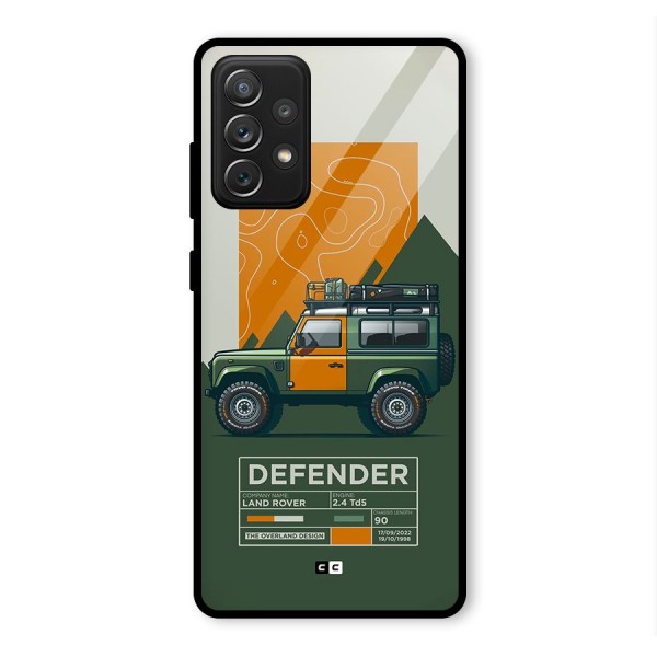 The Defence Car Glass Back Case for Galaxy A72
