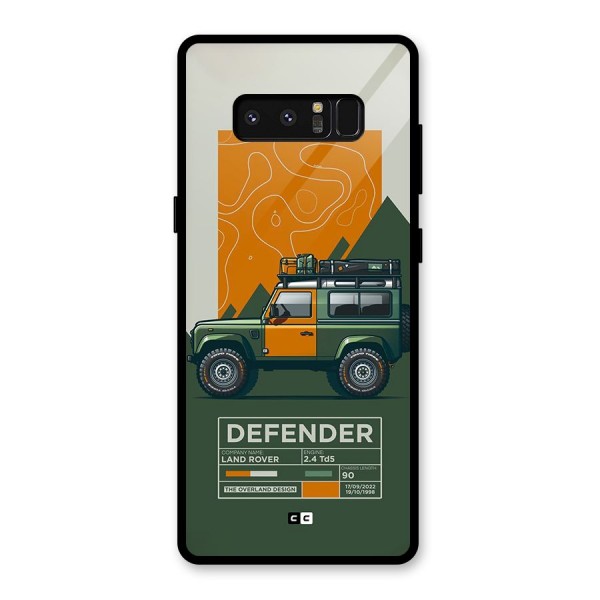 The Defence Car Glass Back Case for Galaxy Note 8