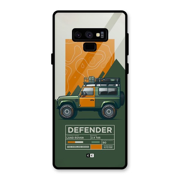 The Defence Car Glass Back Case for Galaxy Note 9