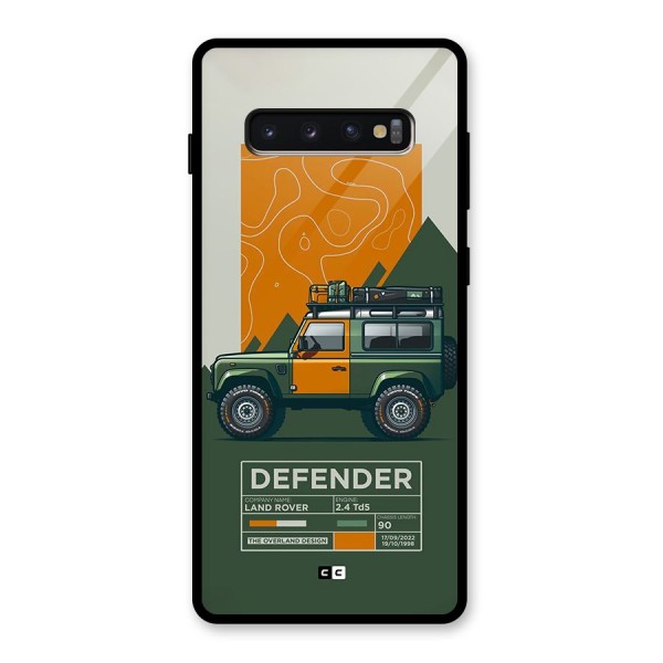 The Defence Car Glass Back Case for Galaxy S10 Plus