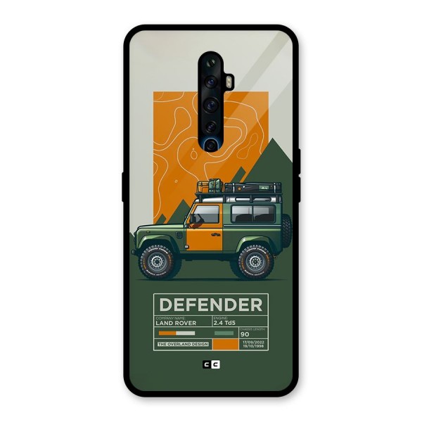 The Defence Car Glass Back Case for Oppo Reno2 F