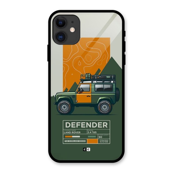 The Defence Car Glass Back Case for iPhone 11