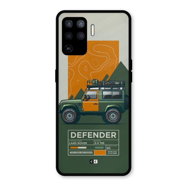 The Defence Car Metal Back Case for Oppo F19 Pro