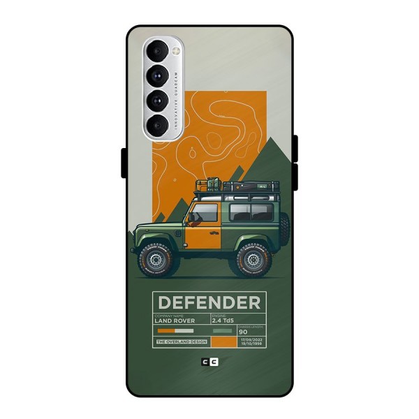 The Defence Car Metal Back Case for Oppo Reno4 Pro
