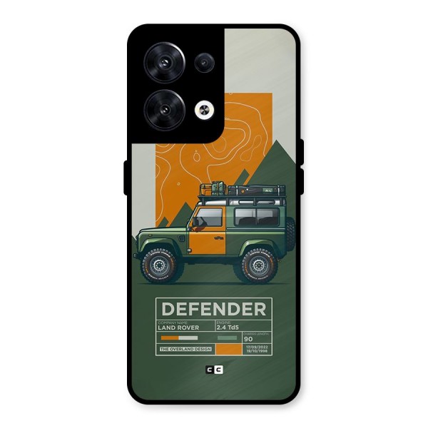 The Defence Car Metal Back Case for Oppo Reno8 5G
