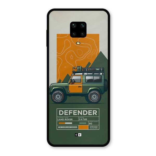 The Defence Car Metal Back Case for Redmi Note 9 Pro