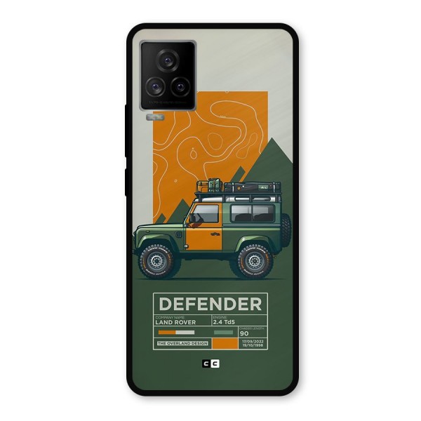 The Defence Car Metal Back Case for iQOO 7 Legend 5G