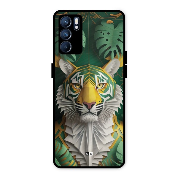 The Nature Tiger Metal Back Case for Oppo Reno6 5G