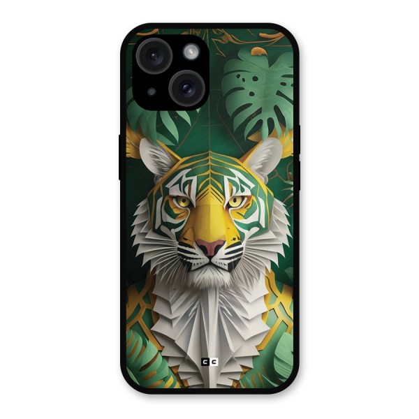 The Nature Tiger Metal Back Case for iPhone 15