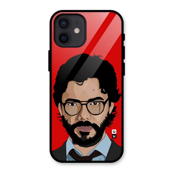 The Professor Illustration Art Glass Back Case for iPhone 12