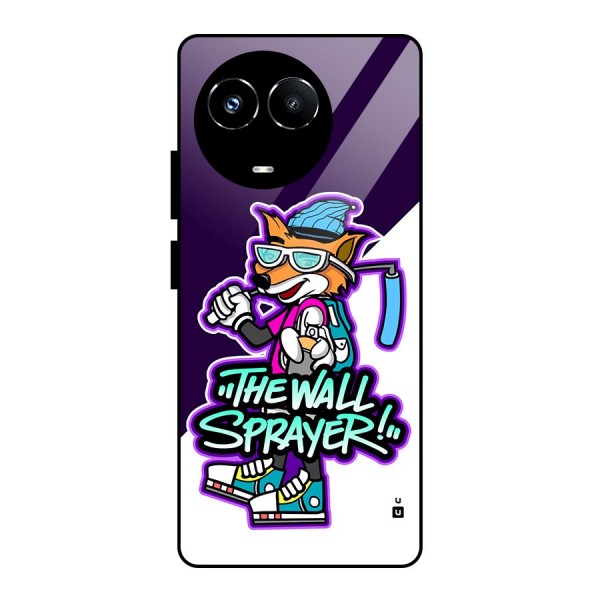 The Wall Sprayer Glass Back Case for Realme 11X