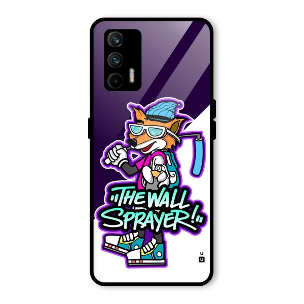 The Wall Sprayer Glass Back Case for Realme X7 Max