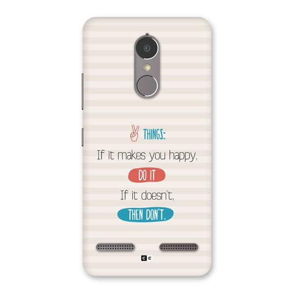 Think Then Back Case for Lenovo K6 Power