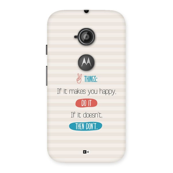 Think Then Back Case for Moto E 2nd Gen