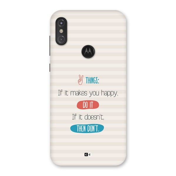 Think Then Back Case for Motorola One Power