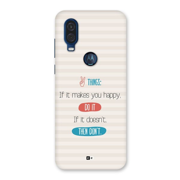 Think Then Back Case for Motorola One Vision