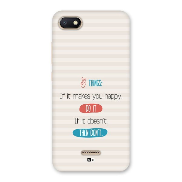 Think Then Back Case for Redmi 6A
