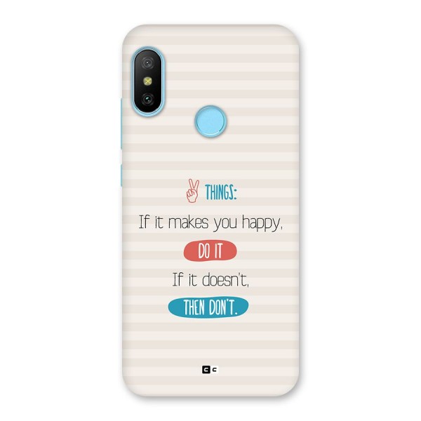Think Then Back Case for Redmi 6 Pro