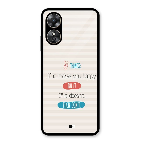 Think Then Glass Back Case for Oppo A17