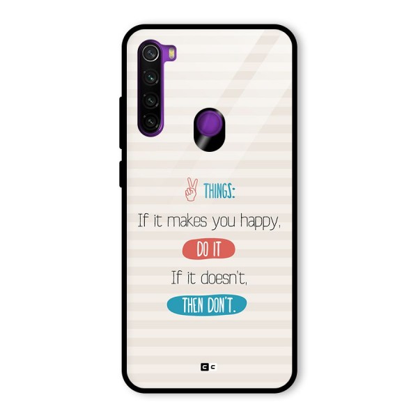Think Then Glass Back Case for Redmi Note 8