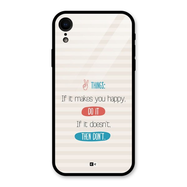 Think Then Glass Back Case for iPhone XR