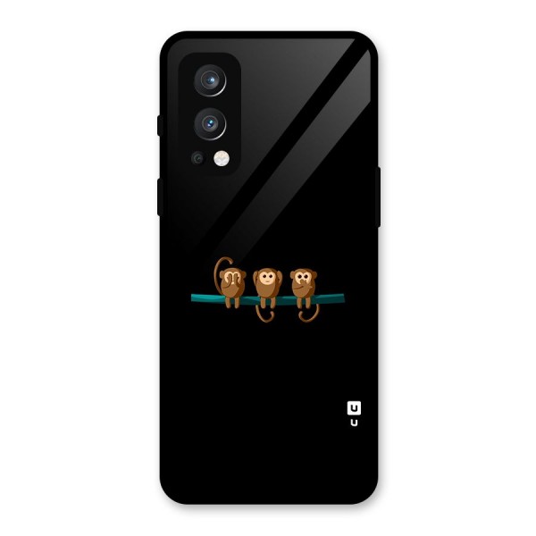 Three Cute Monkeys Glass Back Case for OnePlus Nord 2 5G