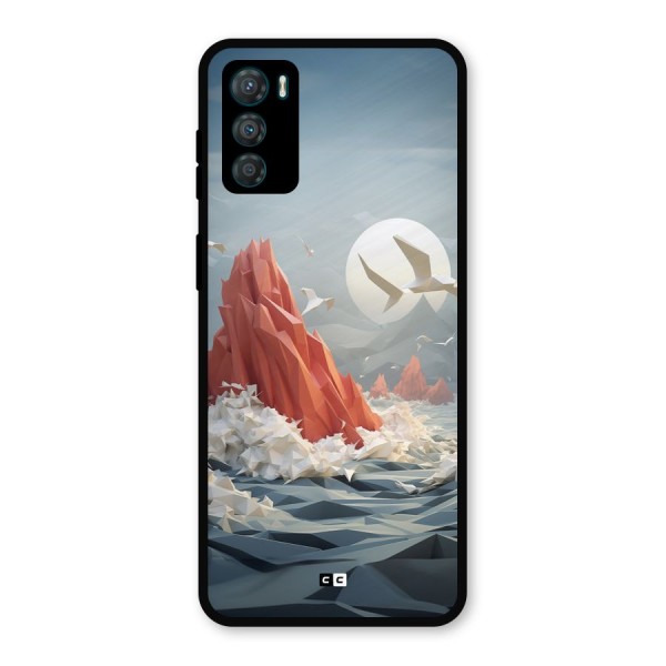 Three Dimension Sea Metal Back Case for Moto G42