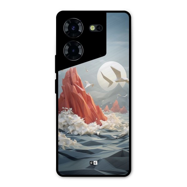 Three Dimension Sea Metal Back Case for Tecno Pova 5 Pro 5G