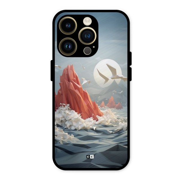 Three Dimension Sea Metal Back Case for iPhone 14 Pro