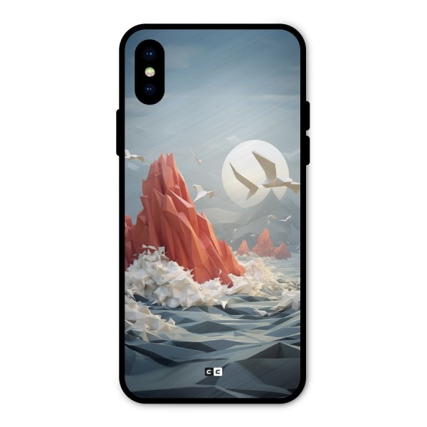 Three Dimension Sea Metal Back Case for iPhone XS