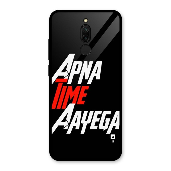 Time Aayega Glass Back Case for Redmi 8