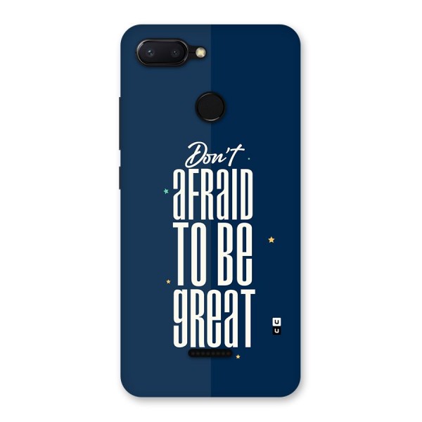 To Be Great Back Case for Redmi 6
