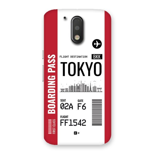 Tokyo Boarding Pass Back Case for Moto G4 Plus