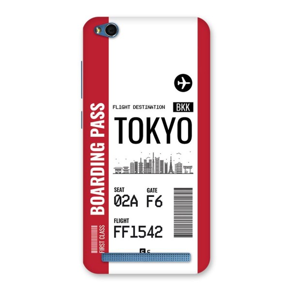 Tokyo Boarding Pass Back Case for Redmi 5A