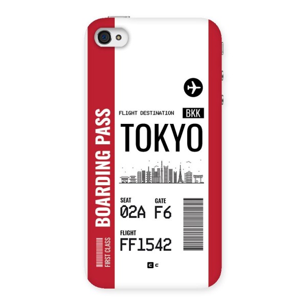 Tokyo Boarding Pass Back Case for iPhone 4 4s