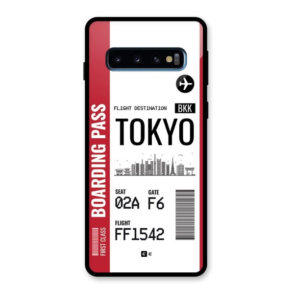 Tokyo Boarding Pass Glass Back Case for Galaxy S10