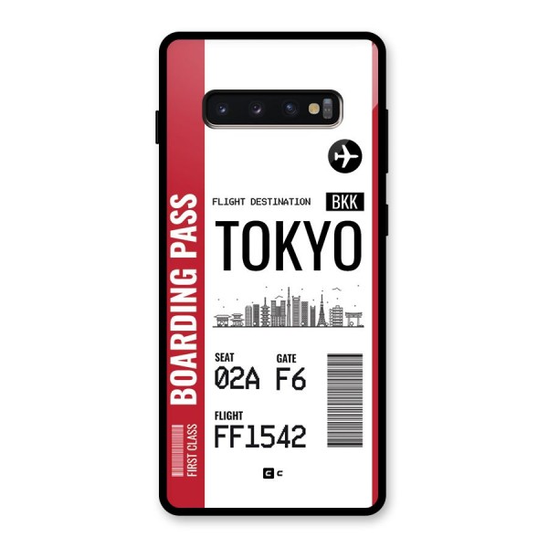 Tokyo Boarding Pass Glass Back Case for Galaxy S10 Plus