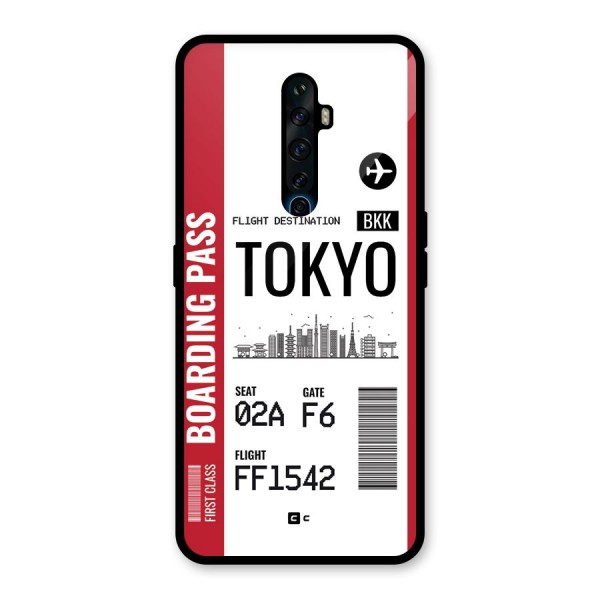 Tokyo Boarding Pass Glass Back Case for Oppo Reno2 F