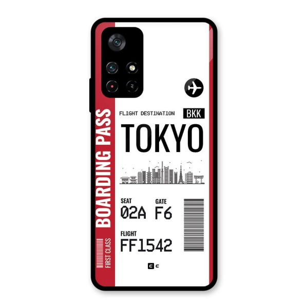Tokyo Boarding Pass Glass Back Case for Poco M4 Pro 5G