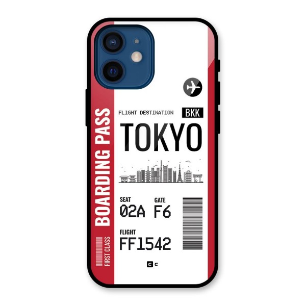 Tokyo Boarding Pass Glass Back Case for iPhone 12 Mini