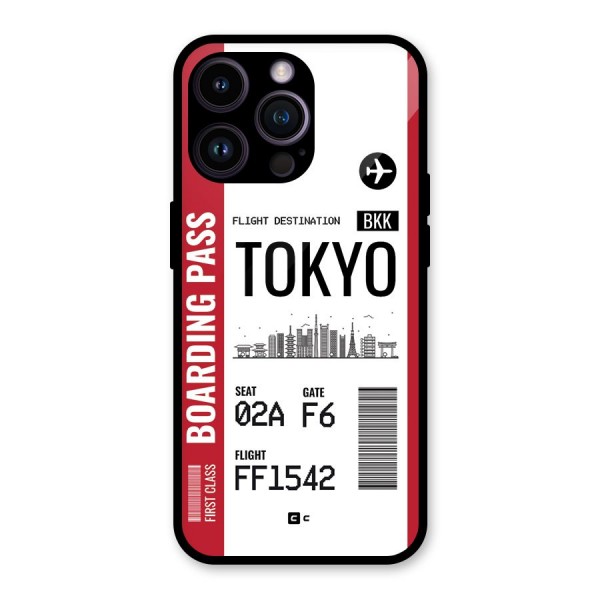 Tokyo Boarding Pass Glass Back Case for iPhone 14 Pro Max