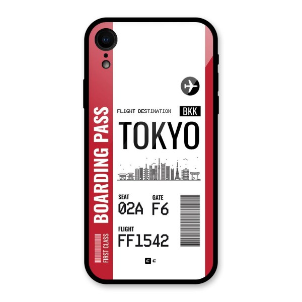 Tokyo Boarding Pass Glass Back Case for iPhone XR