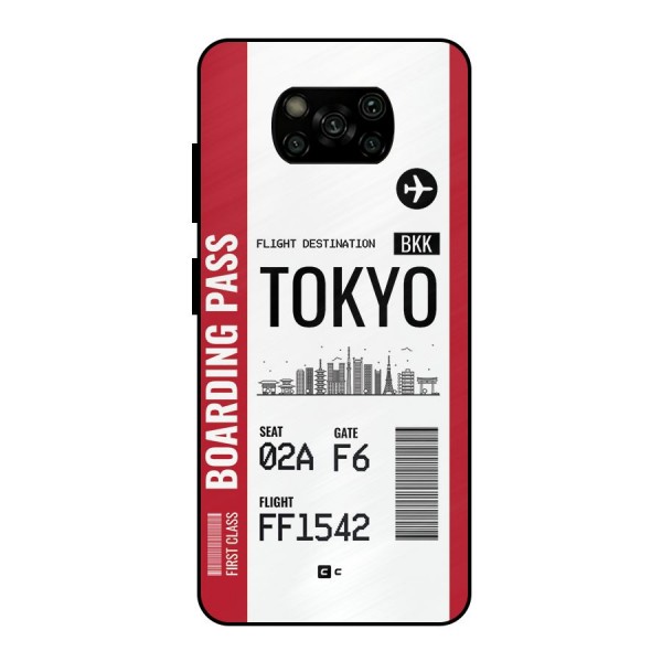 Tokyo Boarding Pass Metal Back Case for Poco X3