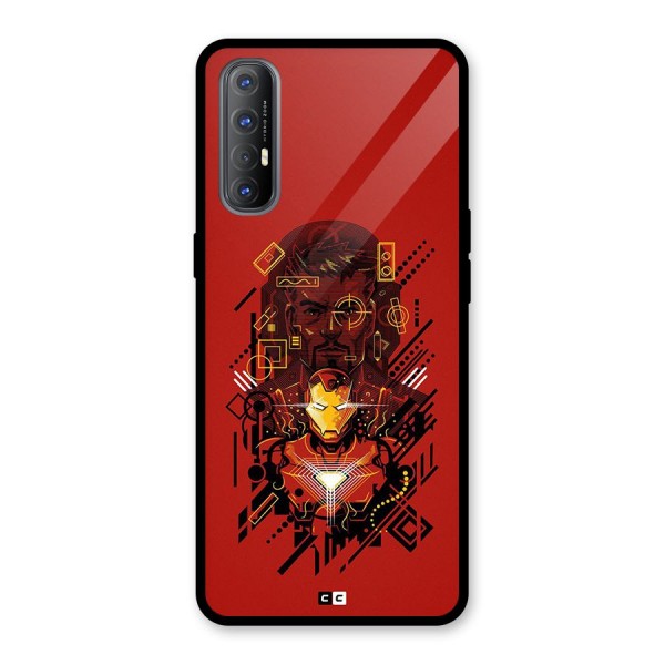 Tony Stark Glass Back Case for Oppo Reno3 Pro